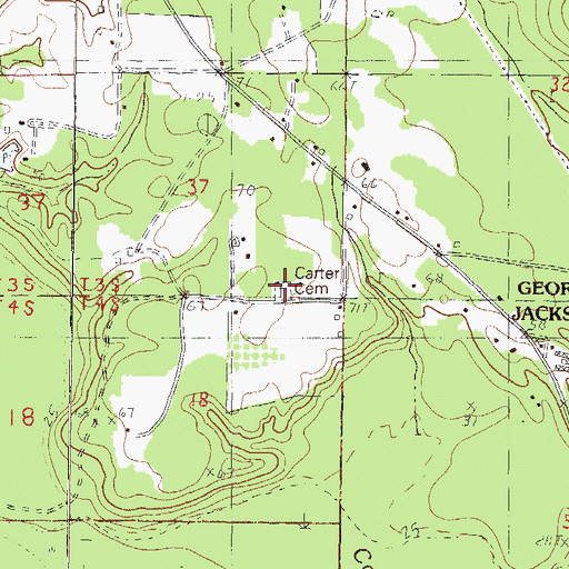 Topographic Map of Carter Cemetery, MS