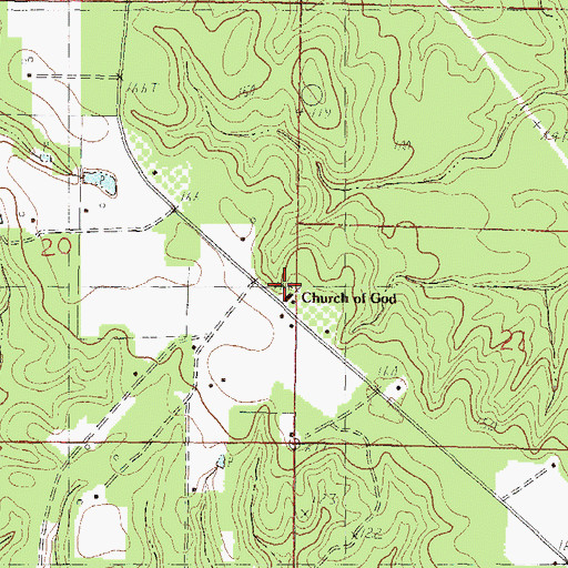 Topographic Map of Church of God, MS