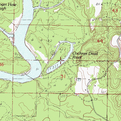 Topographic Map of Cochran Dead River, MS