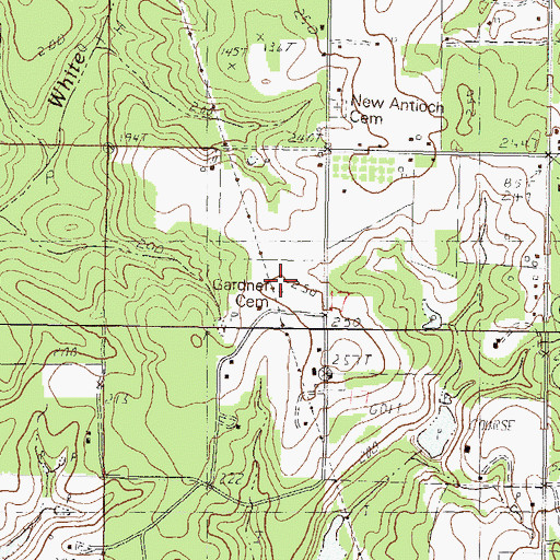 Topographic Map of Gardner Cemetery, MS