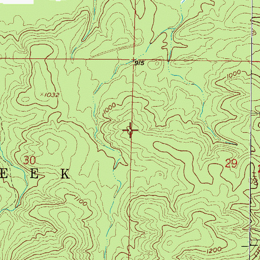 Topographic Map of Township of Mill Creek, AR