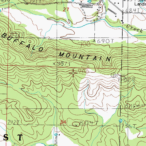 Topographic Map of Township of Mountain, AR