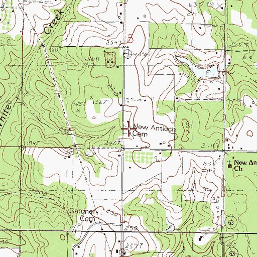 Topographic Map of New Antioch Cemetery, MS