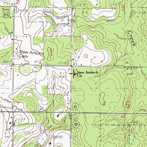 Topographic Map of New Antioch Church, MS