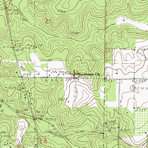 Topographic Map of Northside Baptist Church, MS