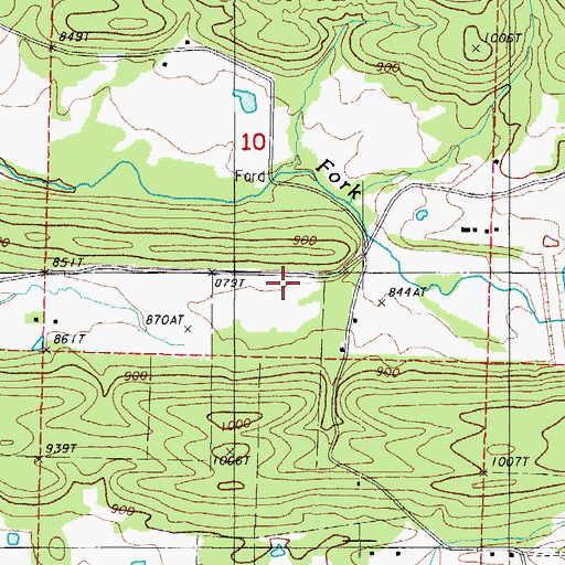 Topographic Map of Township of Mount Pleasant, AR