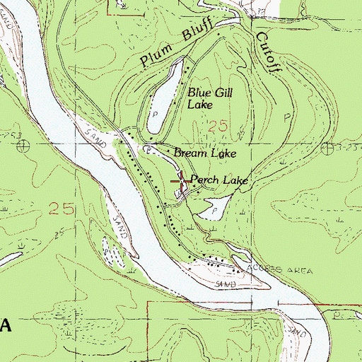 Topographic Map of Perch Lake, MS