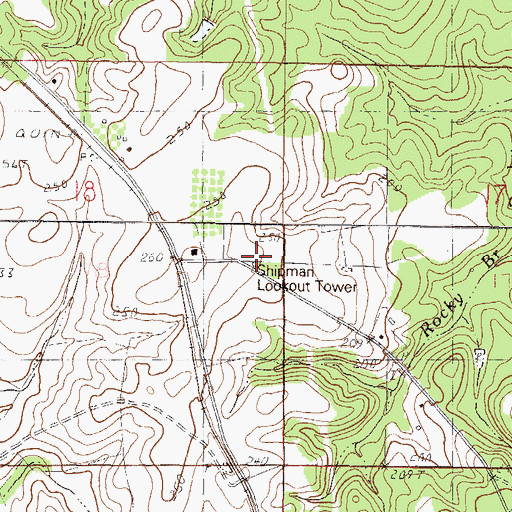Topographic Map of Shipman Lookout Tower, MS
