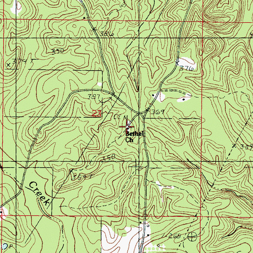 Topographic Map of Bethel Church, MS