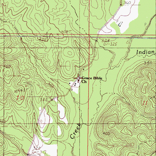 Topographic Map of Grace Bible Church, MS