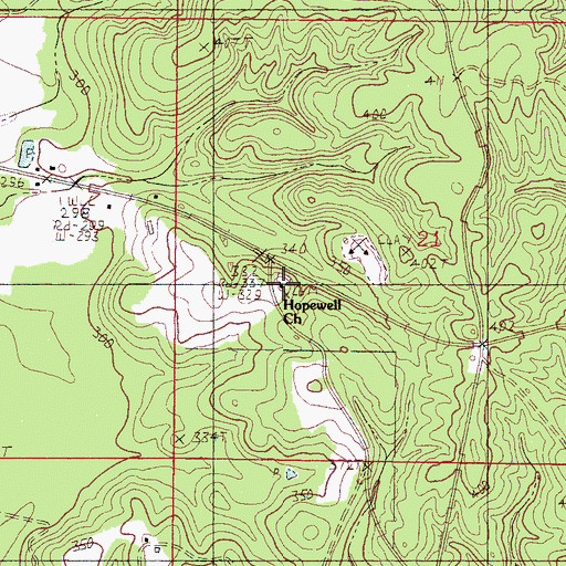 Topographic Map of Hopewell Church, MS