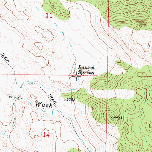 Topographic Map of Laurel Spring, AZ