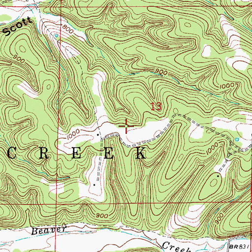 Topographic Map of Township of Bear Creek (historical), AR