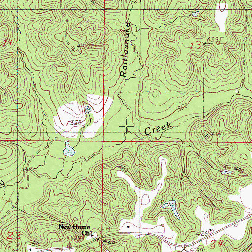 Topographic Map of Rattlesnake Creek, MS