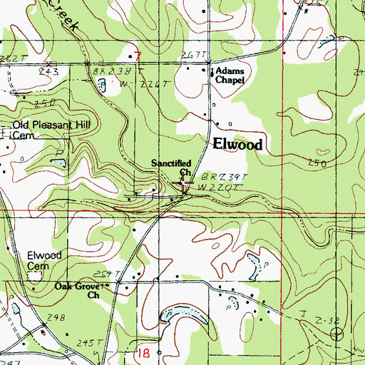 Topographic Map of Sanctified Church, MS