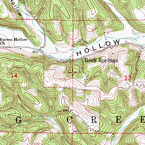 Topographic Map of Township of Big Creek (historical), AR