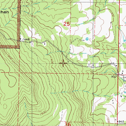 Topographic Map of Township of Calf Creek, AR