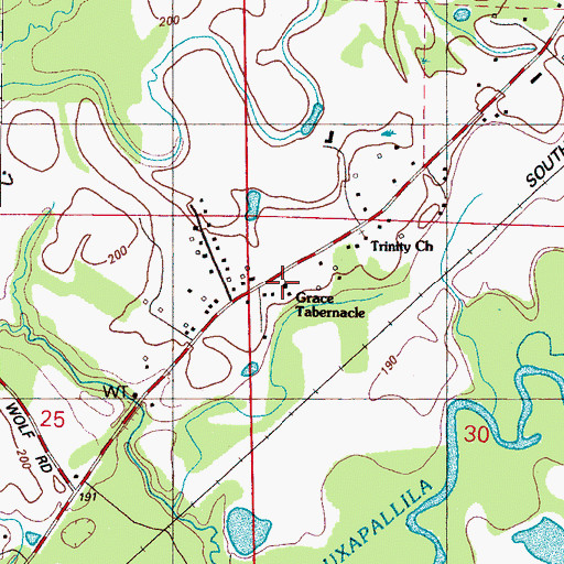 Topographic Map of Grace Tabernacle, MS