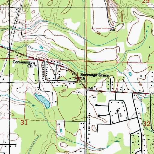 Topographic Map of Sovereign Grace Church, MS