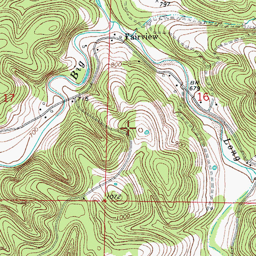 Topographic Map of Township of Long Creek, AR