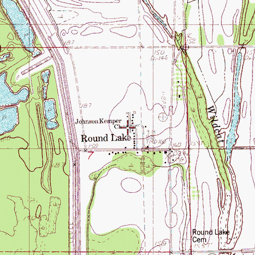 Topographic Map of Johnson Kemper Church, MS