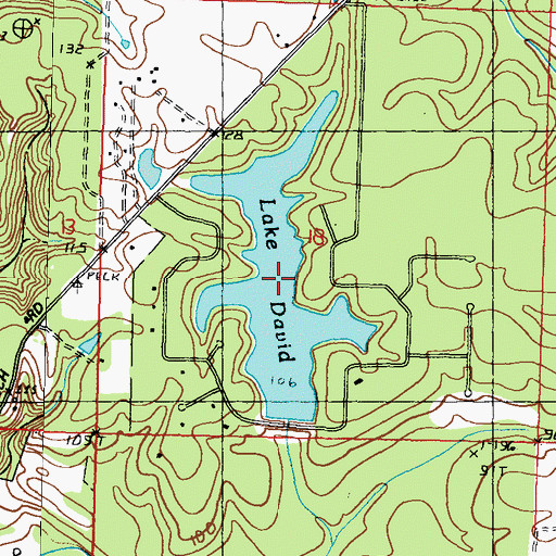 Topographic Map of Lake David, MS