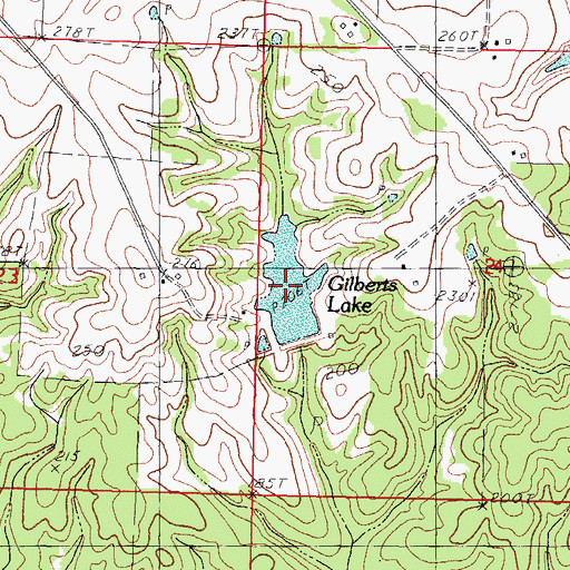 Topographic Map of Gilberts Lake, MS