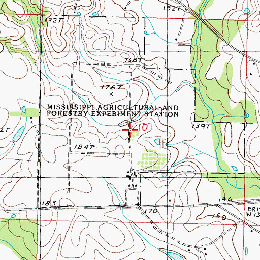 Topographic Map of Mississippi Agricultural and Forestry Experiment Station, MS