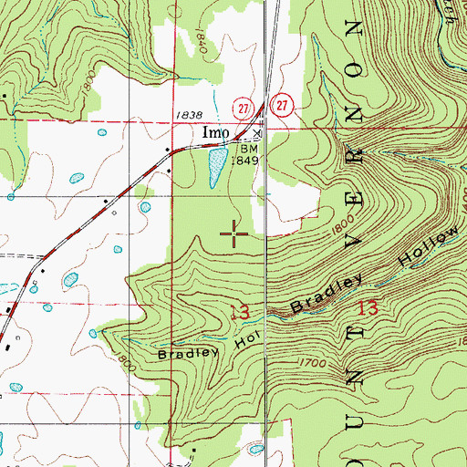 Topographic Map of Township of Mount Vernon (historical), AR
