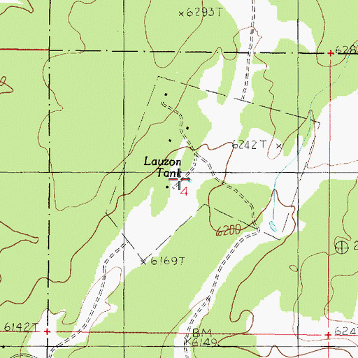 Topographic Map of Lauzon Tank, AZ