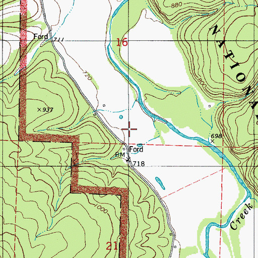 Topographic Map of Township of Richland (historical), AR