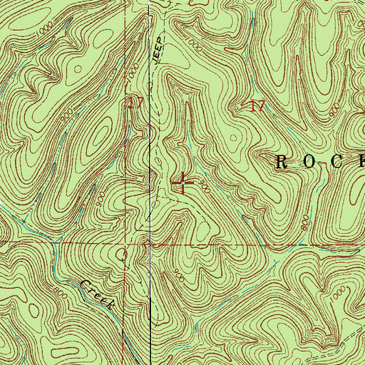 Topographic Map of Township of Rock Creek, AR