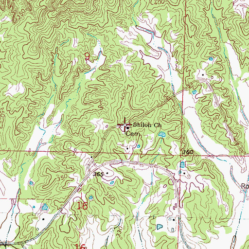 Topographic Map of Shiloh Methodist Church, MS
