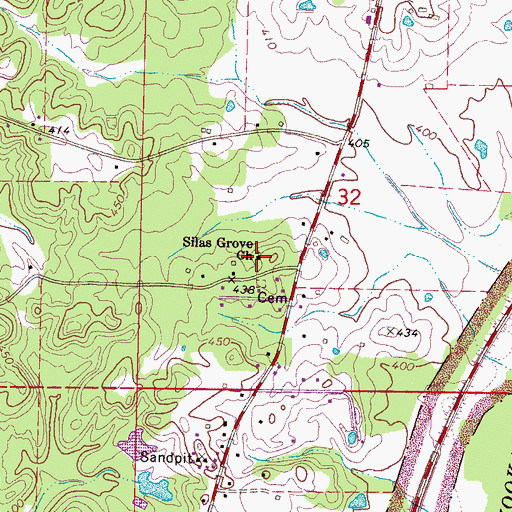 Topographic Map of Silas Grove Church, MS