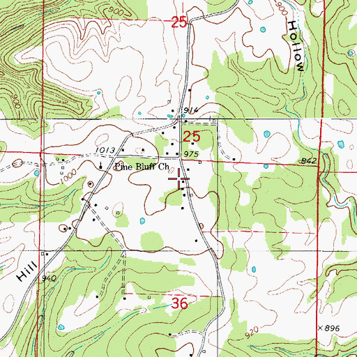 Topographic Map of Township of Saint Joe, AR