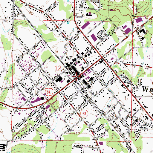 Topographic Map of Waynesboro, MS