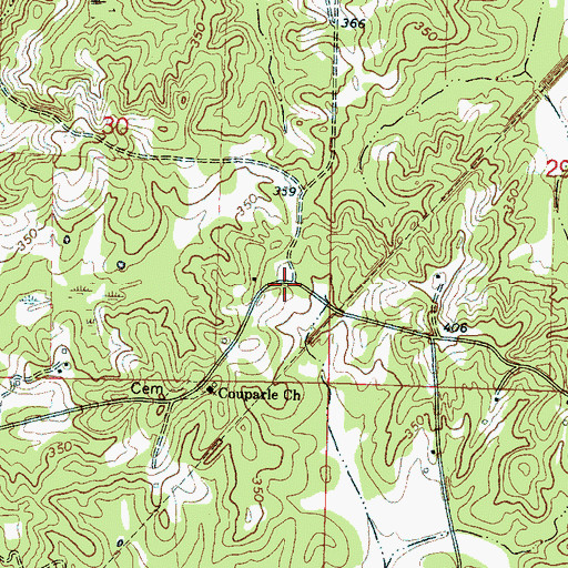 Topographic Map of Couperle (historical), MS