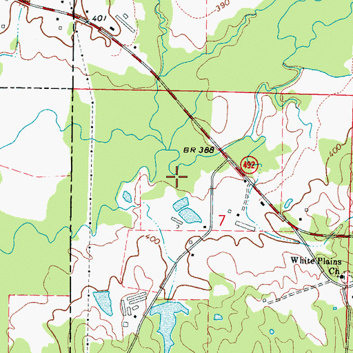 Topographic Map of Moores Mill (historical), MS