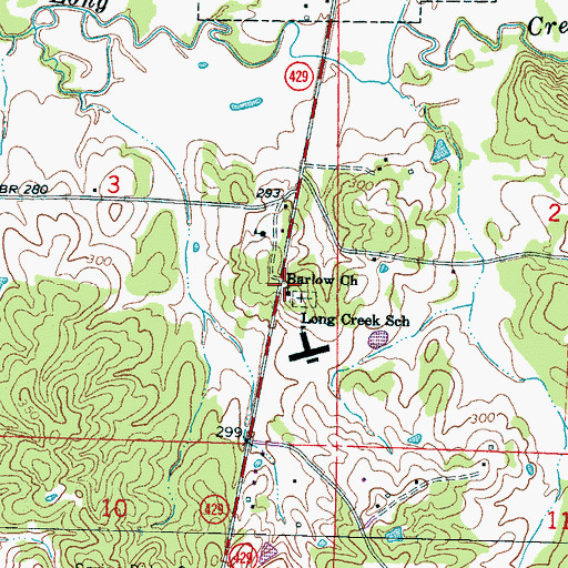 Topographic Map of Barlow African Methodist Episcopal Church, MS