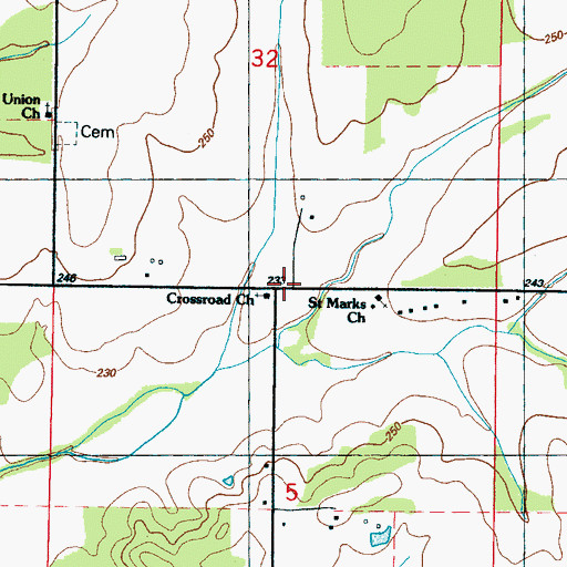 Topographic Map of Crossroad Christian Methodist Episcopal Church, MS