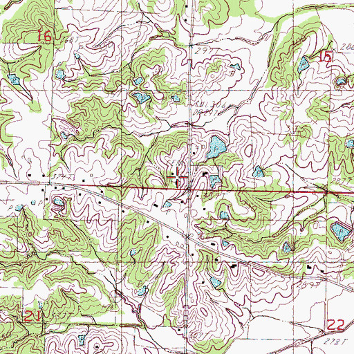 Topographic Map of Knights Church, MS