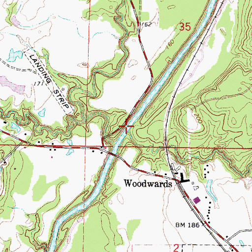 Topographic Map of Taylors Creek, MS