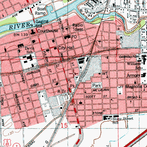 Topographic Map of Turner Chapel African Methodist Episcopal Church, MS