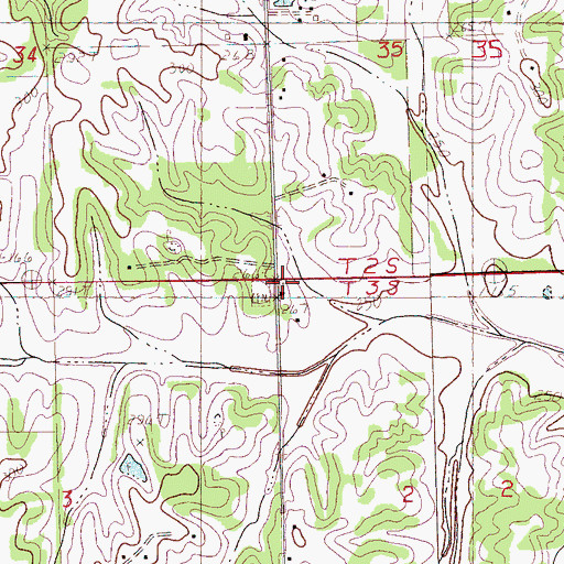 Topographic Map of Bullards Chapel Christian Methodist Episcopal Church, MS