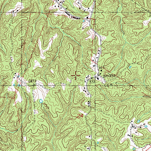 Topographic Map of Grove African Methodist Episcopal Church, MS