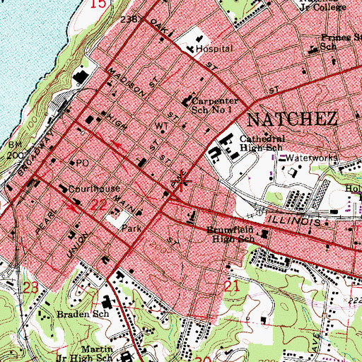Topographic Map of Zion Chapel African Methodist Episcopal Church, MS