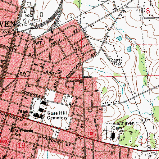 Topographic Map of Avery Chapel African Methodist Episcopal Church, MS