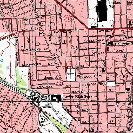 Topographic Map of New Bethel African Methodist Episcopal Church, MS