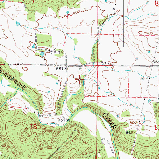 Topographic Map of Township of Tomahawk, AR
