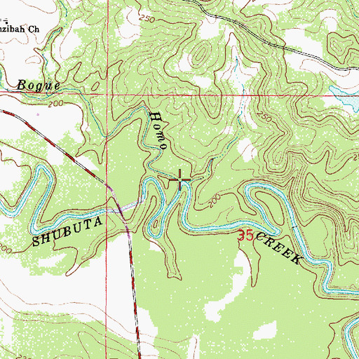 Topographic Map of Bogue Homo, MS